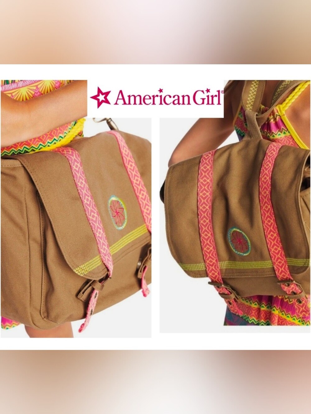 American Girl Lea Clark Canvas Messnger/Backpack Bag